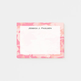 Notas Post-it® Camuflaje de rosa y melocotón con monograma