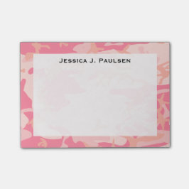 Notas Post-it® Camuflaje de rosa y melocotón con monograma