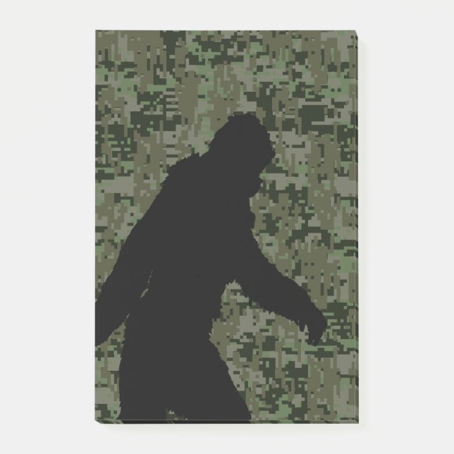 Notas Post-it® Camuflaje digital Sasquatch Black Silhouette (Anverso)