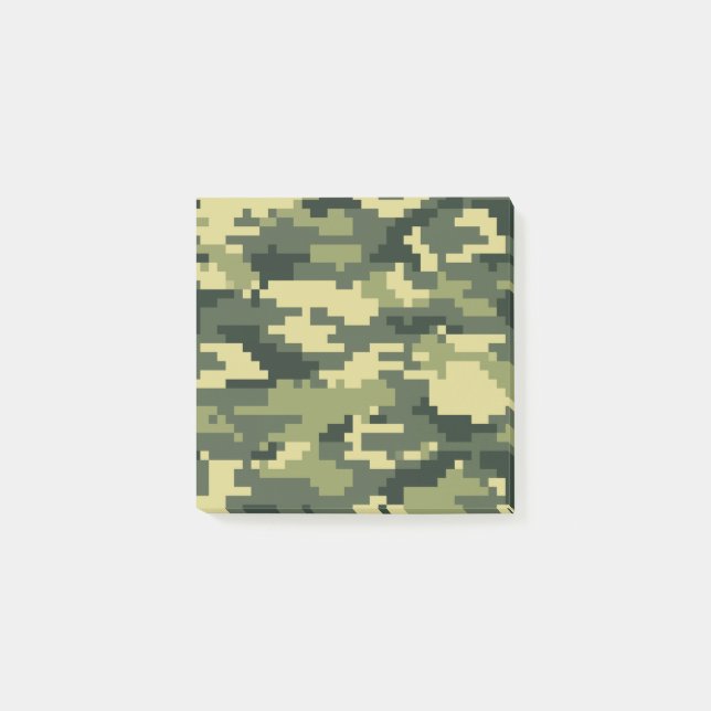 Notas Post-it® Camuflaje Digital Woodland de 8 bits / Camo (Anverso)