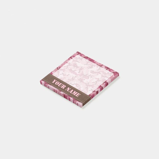 Notas Post-it® Camuflaje rosa (En perspectiva)