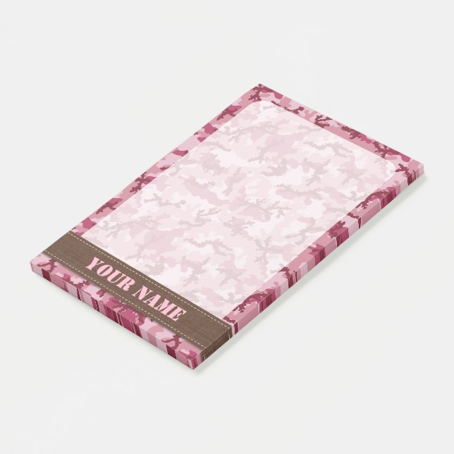 Notas Post-it® Camuflaje rosa (En perspectiva)