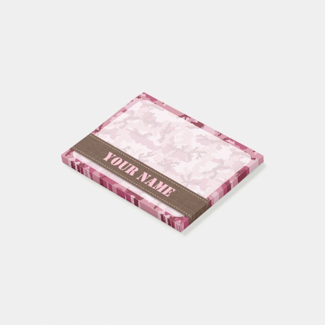 Notas Post-it® Camuflaje rosa (En perspectiva)