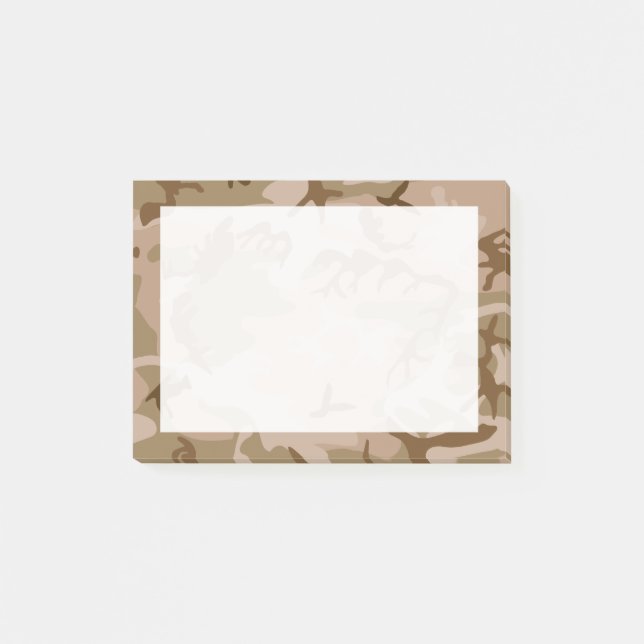 Notas Post-it® Camuflaje verde marrón beige desierto (Anverso)