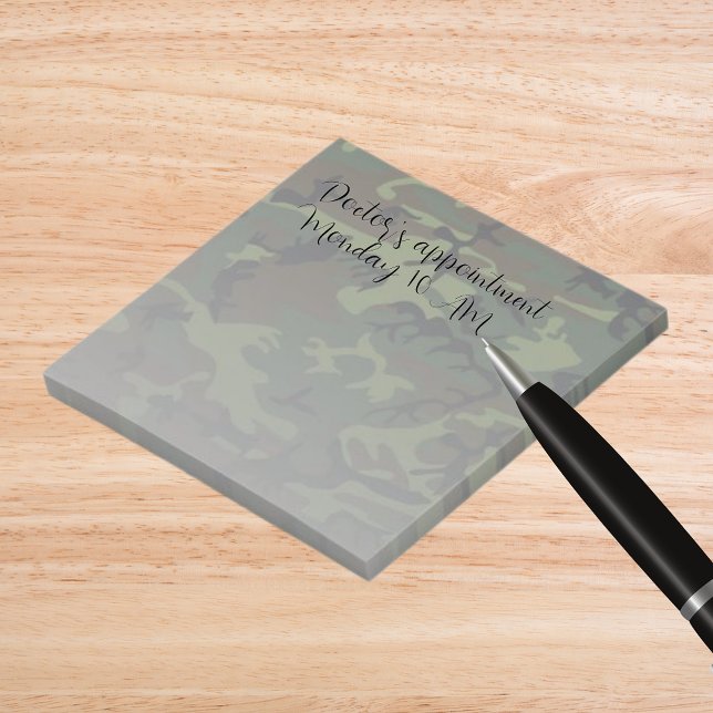Notas Post-it® Camuflaje verde militar (Military Green Camouflage Post-it Notes)