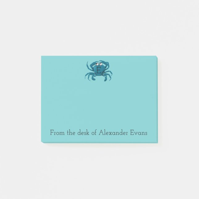 Notas Post-it® Cangrejo azul (Anverso)