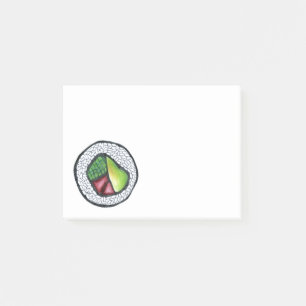 Notas Post-it® Cangrejo de sushi de comida japonesa Aguacate Cali