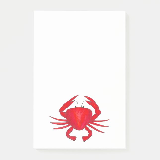 Notas Post-it® Cangrejo Rojo Baltimore Maryland Crabs Beach Post- (Anverso)