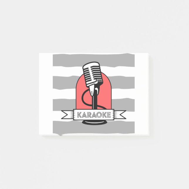Notas Post-it® Cantante de música de rey o reina de karaoke (Anverso)