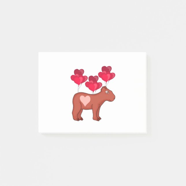 Notas Post-it® Capibara Corazón Amor (Anverso)