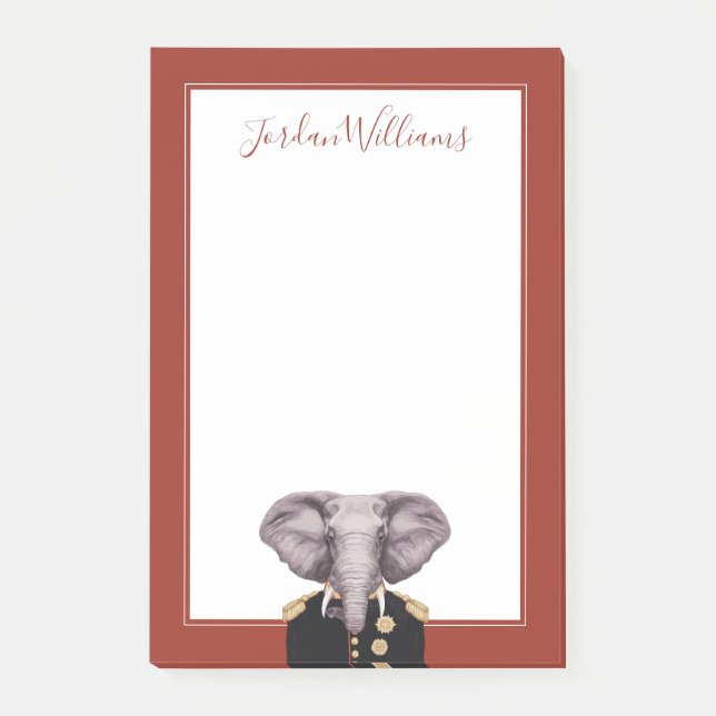 Notas Post-it® Capitán Elephant el | añade su nombre (Anverso)