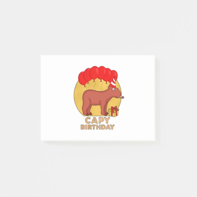 Notas Post-it® Capy Birthday (Anverso)