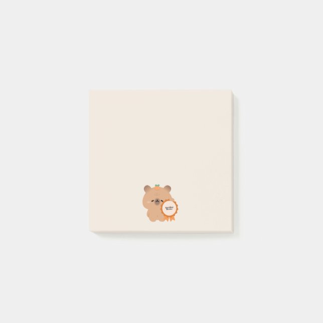 Notas Post-it® Capybara Delulu Certificado (Anverso)