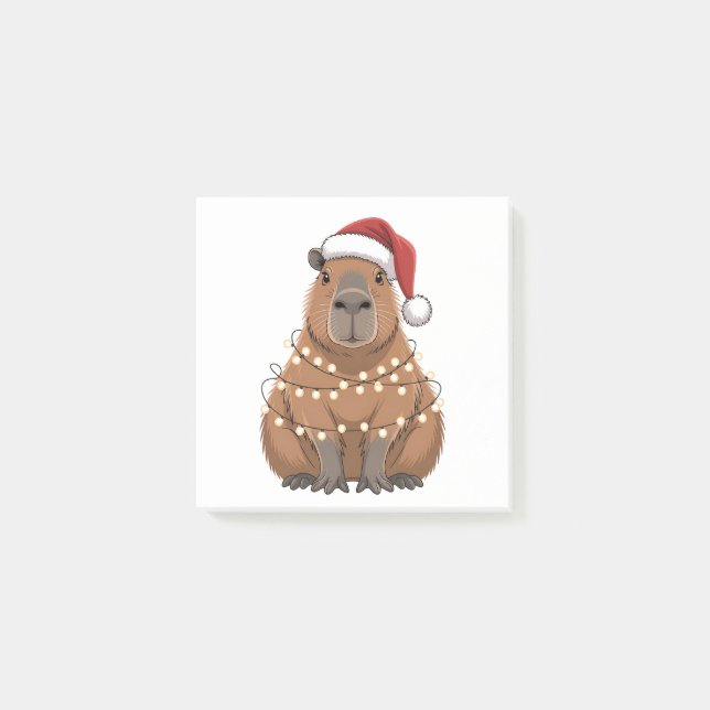 Notas Post-it® Capybara Navidad Coincidencia Funny Santa (Anverso)