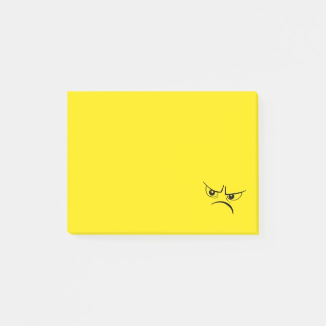 Notas Post-it® Cara amarilla enojada (Anverso)