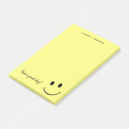 Notas Post-it® Cara Amarilla Feliz Cuidadosa Personalizada