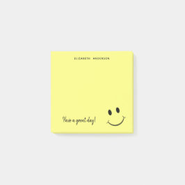 Notas Post-it® Cara Amarilla Feliz Cuidadosa Personalizada| Peque
