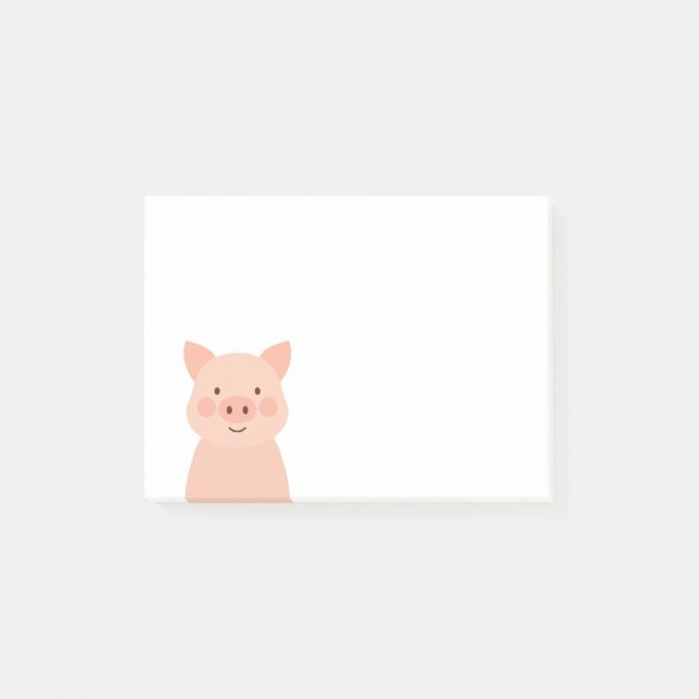 Notas Post-it® Cara animal de granja de cerdo (Anverso)