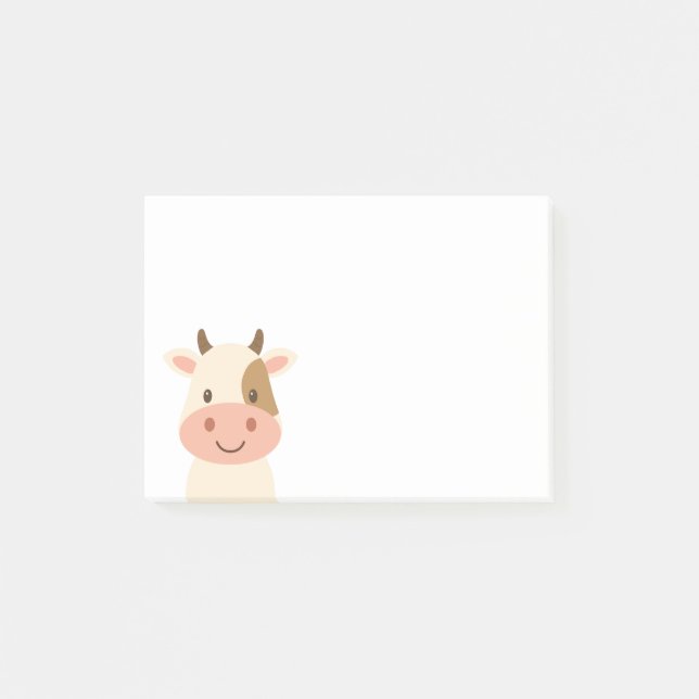 Notas Post-it® Cara de animal de granja de vacas (Anverso)