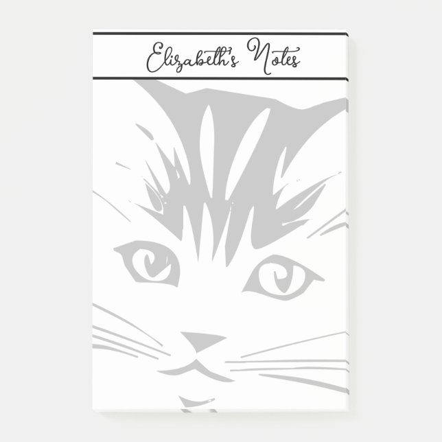Notas Post-it® Cara de gato personalizada (Anverso)