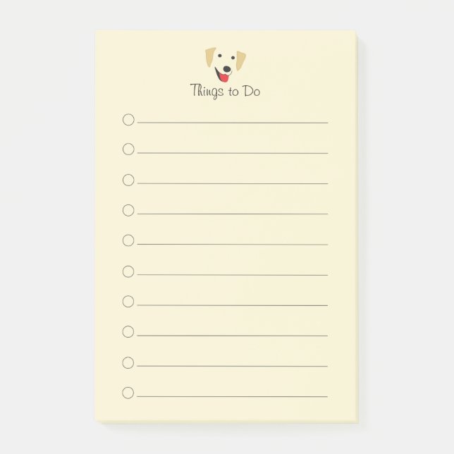 Notas Post-it® Cara de laboratorio amarilla (Anverso)