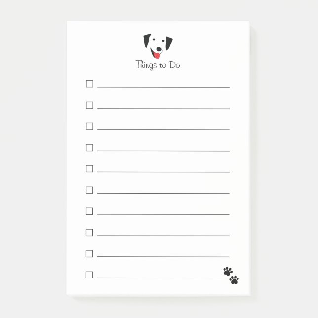 Notas Post-it® Cara de laboratorio negra (Anverso)