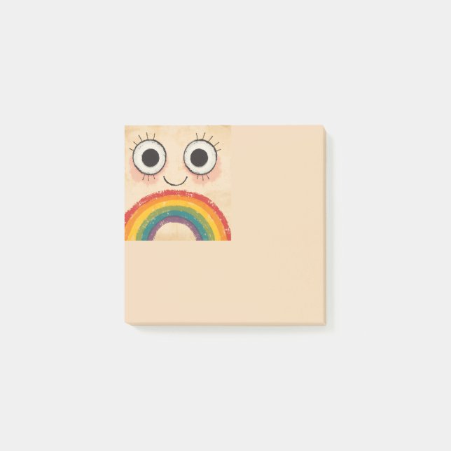NOTAS POST-IT® CARA FELIZ ARCOÍRIS (Anverso)