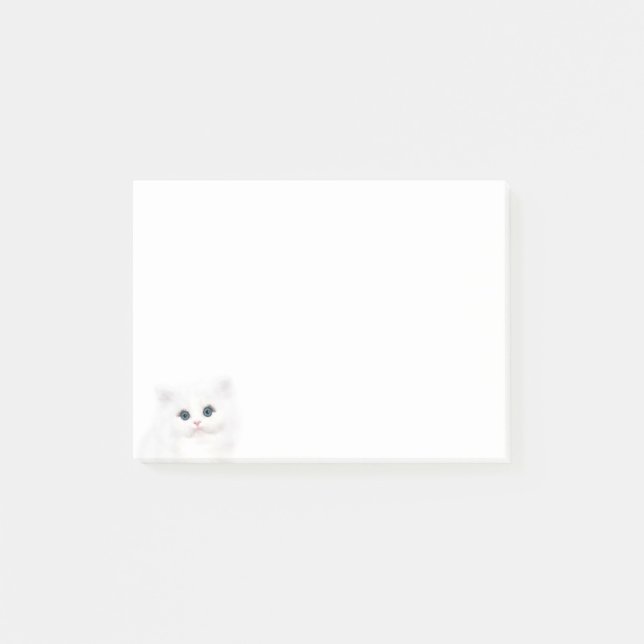 Notas Post-it® Cara persa blanca del gatito (Anverso)