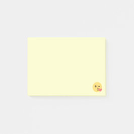 Notas Post-it® Cara que respira una Emoji de besos