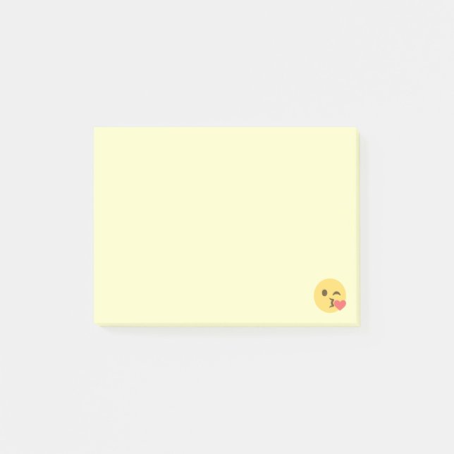 Notas Post-it® Cara que respira una Emoji de besos (Anverso)