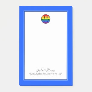 Notas Post-it® Cara sonriente arco iris
