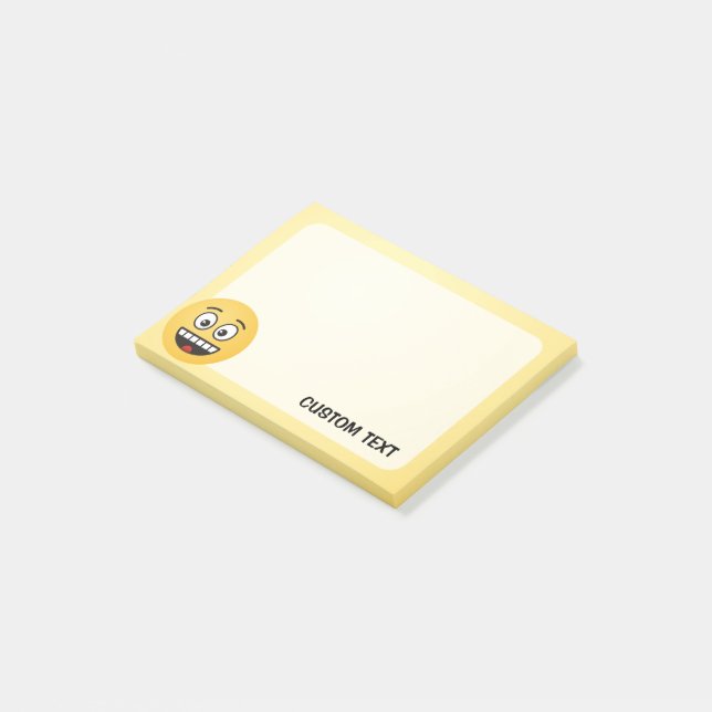 Notas Post-it® Cara sonriente con boca abierta (En perspectiva)