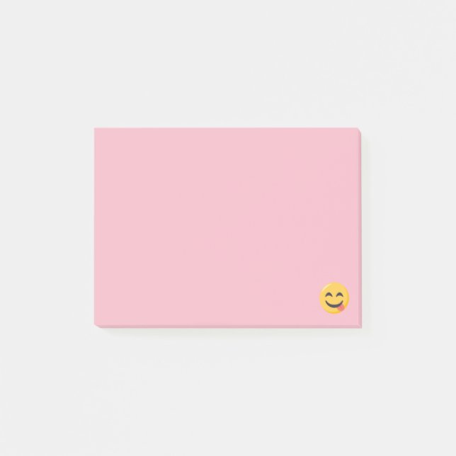 Notas Post-it® Cara sonriente con emoji de la lengua (Anverso)