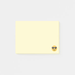 Notas Post-it® Cara sonriente con emoji de las gafas de sol
