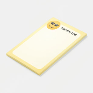 Notas Post-it® Cara sonriente con gafas de sol
