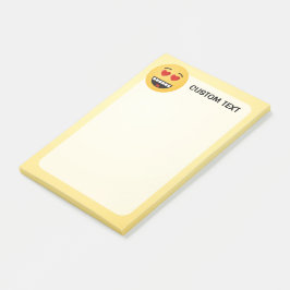 Notas Post-it® Cara sonriente con ojos en forma de corazón