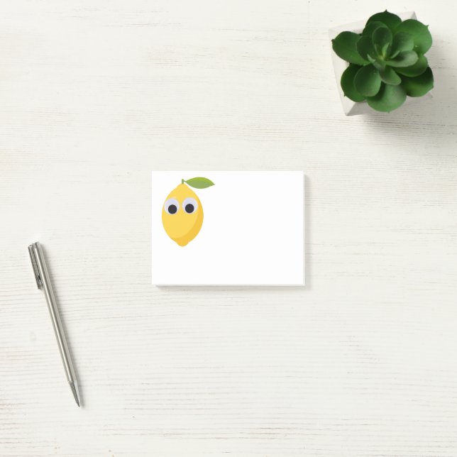 Notas Post-it® Carácter limón lindo con ojos googly (Oficina)