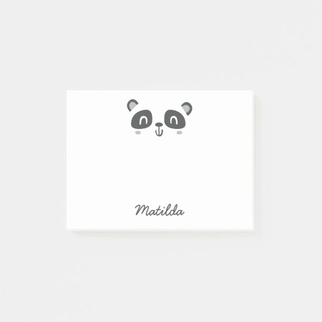 Notas Post-it® Carácter lindo panda escuela infantil (Anverso)