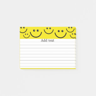 Notas Post-it® Caras sonrientes en plantilla amarilla solar