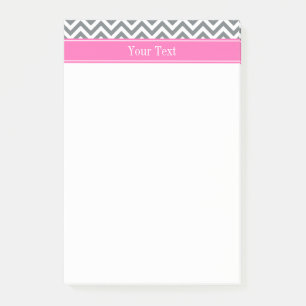 Notas Post-it® Carbón Whats LG2 Chevron Nombre Rosado Caliente Mo