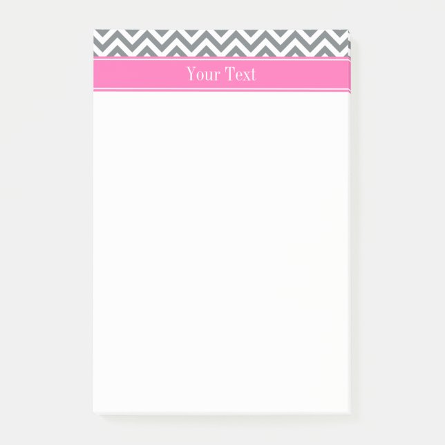 Notas Post-it® Carbón Whats LG2 Chevron Nombre Rosado Caliente Mo (Anverso)