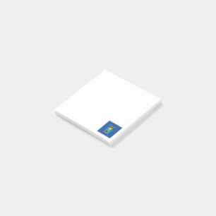 Notas Post-it® Cardenal rojo curado con regalo azul