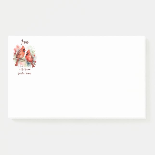 Notas Post-it® Cardenal Rojo de Navidad Jesús Razón de la Tempora (Anverso)