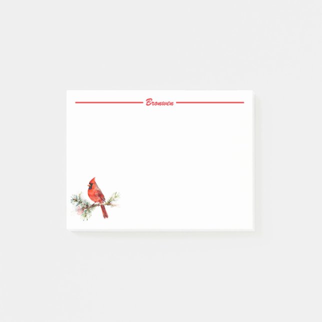 Notas Post-it® Cardinal on a Fir Branch (Anverso)