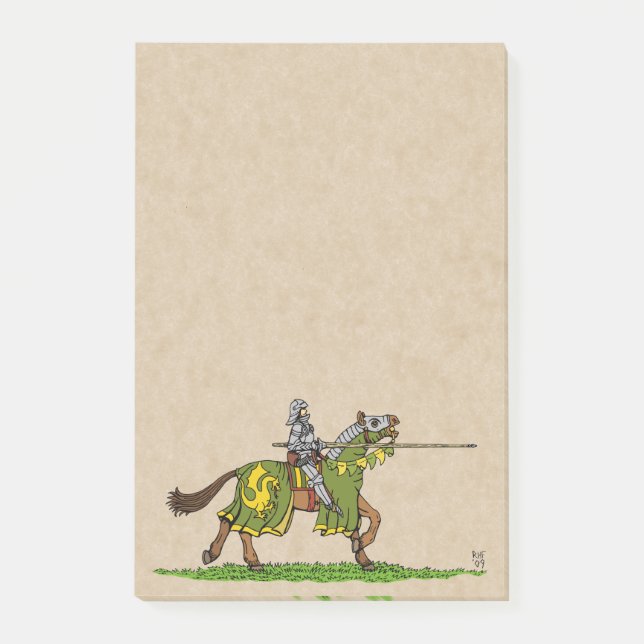 Notas Post-it® Cargando Knight medieval (Anverso)