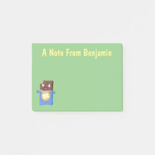 Notas Post-it® Caricatura de dibujos animados de un dulce chocola