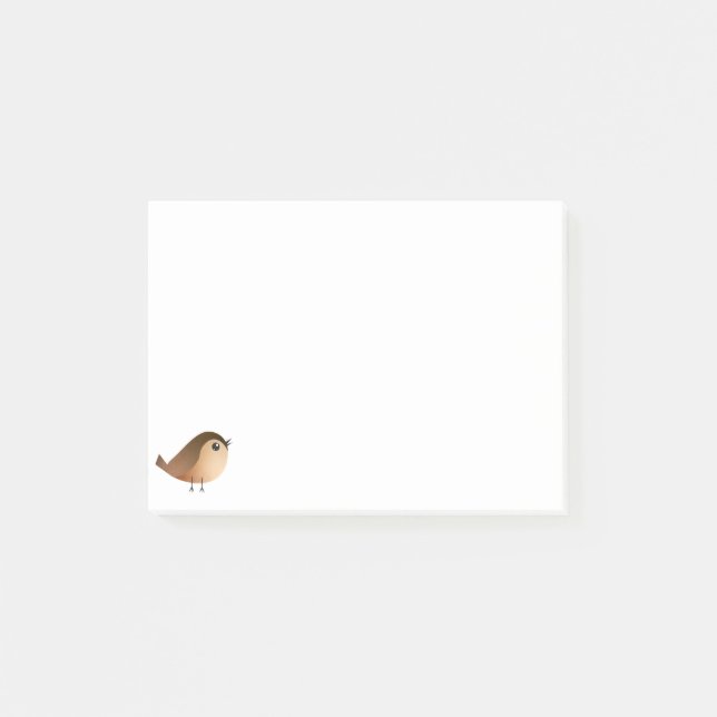 Notas Post-it® Caricatura de pájaro gorrión (Anverso)