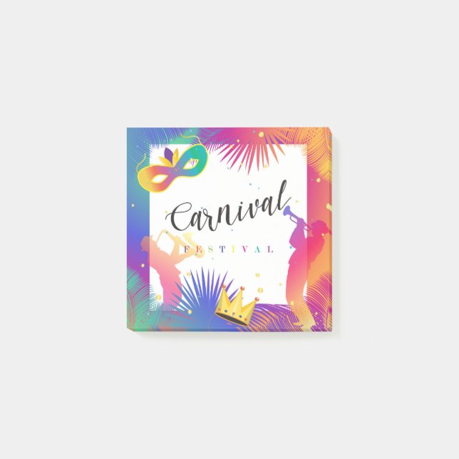 Notas Post-it® Carnaval de música Mardi Gras - Fleur Tropical de  (Anverso)