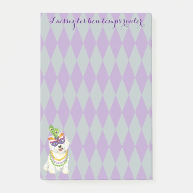 Notas Post-it® Carnaval Westie (Anverso)