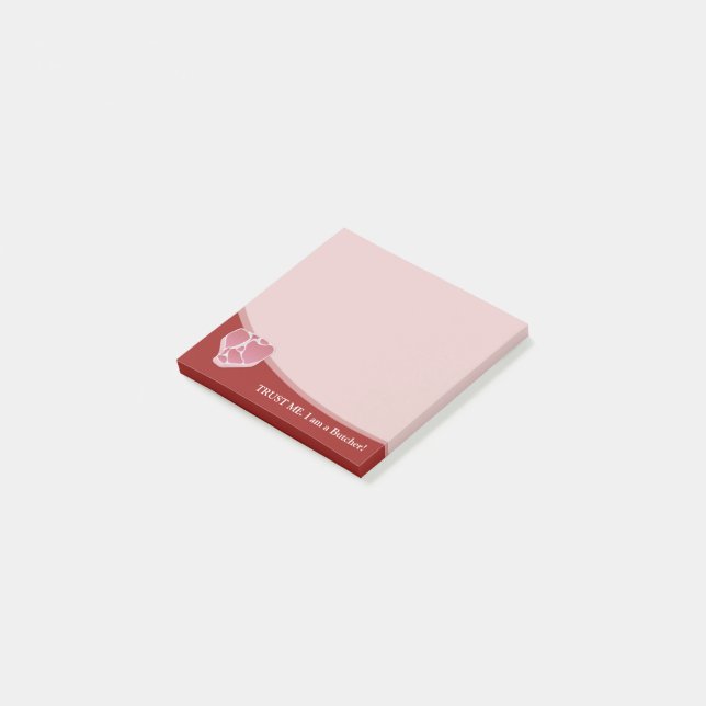 Notas Post-it® Carnicero Post-IT escribe sobre fondo rojo oscuro (En perspectiva)